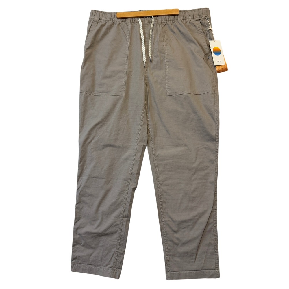 VUORI Vintage Ripstop Pant Mens XXL Khaki DuraTerra Cotton Drawstring NWT